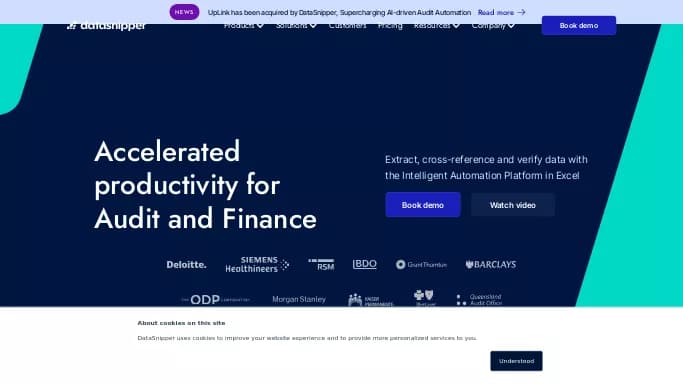 DataSnipper — платная нейросеть   для работы с финансами,  для таблиц и PDF, для помощи в автоматизации. 