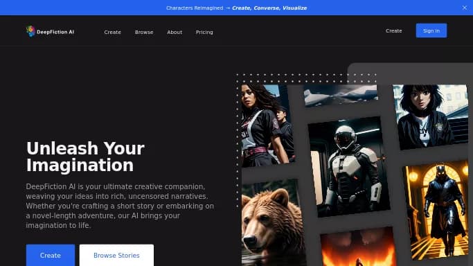 DeepFiction — бесплатная нейросеть   для сторителлинга. Бесплатная версия с ограниченным функционалом, есть платные тарифы.