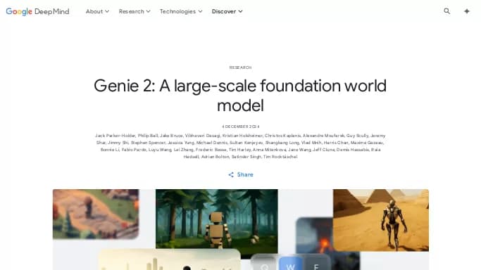 Google Genie 2 — бесплатная нейросеть  undefined,  в играх, , модели LLM. 