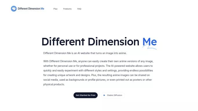 Different Dimension Me — бесплатная нейросеть   для создания изображений. 