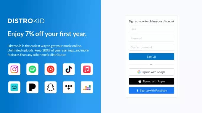 DistroKid — платная нейросеть  — полезные ИИ. Бесплатная версия с ограниченным функционалом, есть платные тарифы.