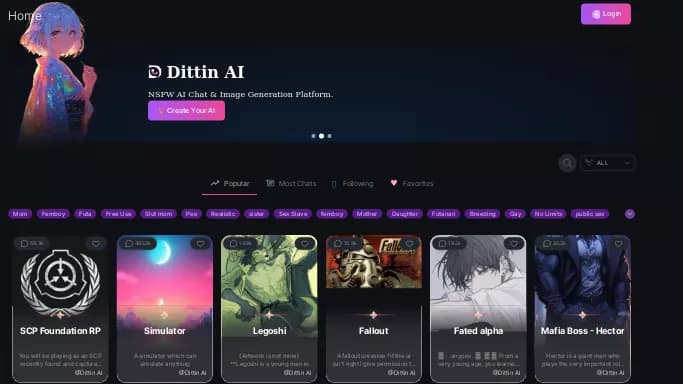 Dittin AI — бесплатная нейросеть   для раздевания девушек (18+). Бесплатная версия с ограниченным функционалом, есть платные тарифы.