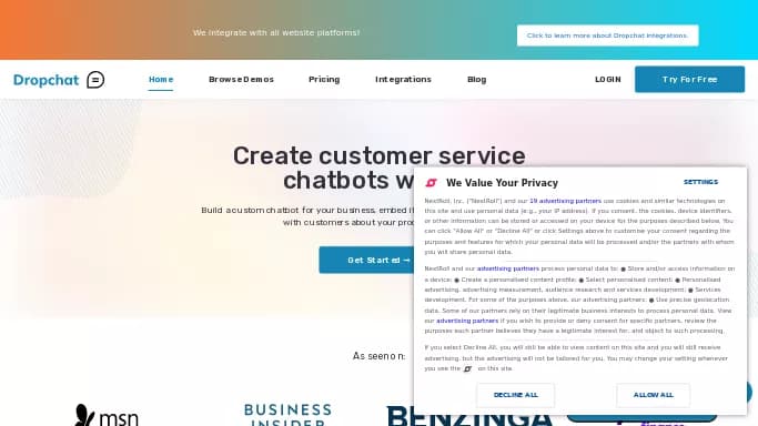 Dropchat — платная нейросеть   — чат-бот,  для маркетинга. 