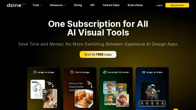 Dzine — бесплатная нейросеть   для создания изображений,  для редактирования изображений. Бесплатная версия с ограниченным функционалом, есть платные тарифы.