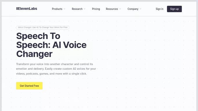 AI Voice Changer by ElevenLabs — бесплатная нейросеть   для редактирования аудио. Бесплатная версия с ограниченным функционалом, есть платные тарифы.