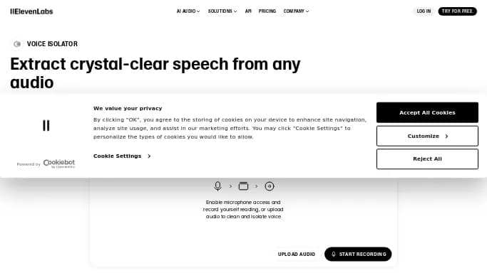 ElevenLabs Voice Isolator — бесплатная нейросеть   для редактирования аудио. 