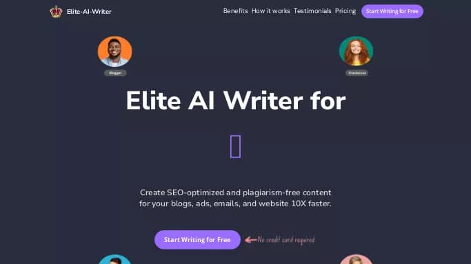 Elite-AI-Write — бесплатная нейросеть   для написания текста. Бесплатная версия с ограниченным функционалом, есть платные тарифы.