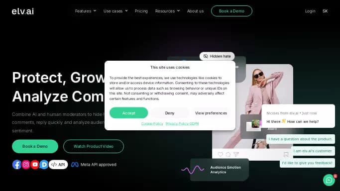 Elv.ai — платная нейросеть   для SMM. Бесплатная версия с ограниченным функционалом, есть платные тарифы.