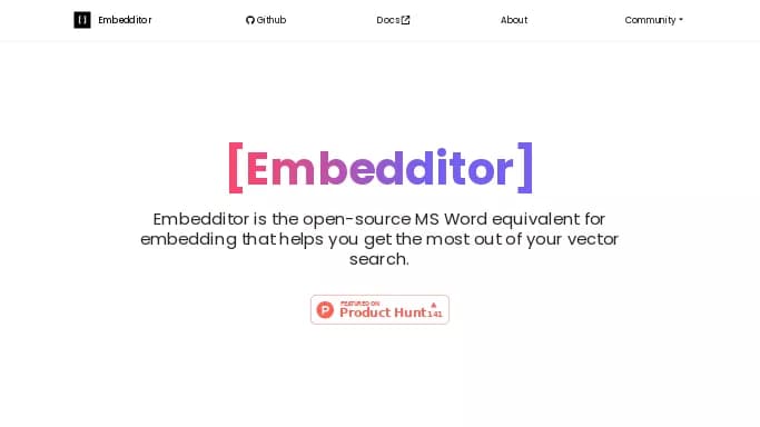 Embedditor — бесплатная нейросеть   для поиска,  для научно-исследовательской деятельности,  для помощи в образовании. 