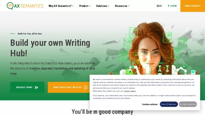 AX Semantics — платная нейросеть   для маркетинга,  для повышения продуктивности. Бесплатная версия с ограниченным функционалом, есть платные тарифы.