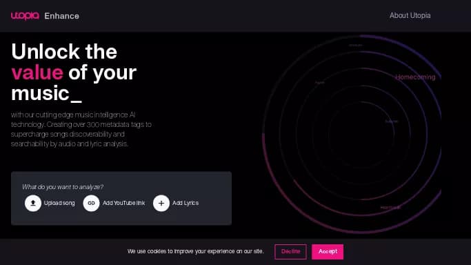 Utopia Enhance — бесплатная нейросеть   для создания музыки. 