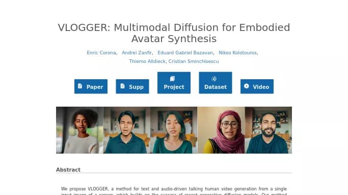 VLOGGER by Google — бесплатная нейросеть   для создания аватаров и цифровых 3D персонажей, undefined. 
