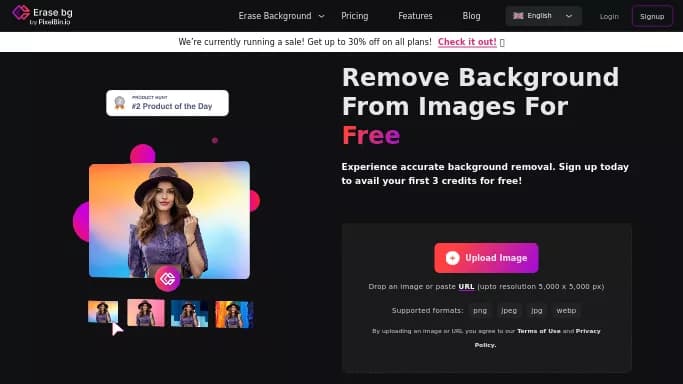 Erase.bg — бесплатная нейросеть   для редактирования изображений. Бесплатная версия с ограниченным функционалом, есть платные тарифы.