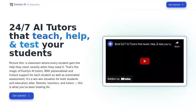 Everlyn — платная нейросеть   для помощи в образовании. Бесплатная версия с ограниченным функционалом, есть платные тарифы.
