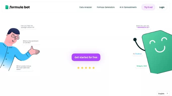 Excel Formula Bot — бесплатная нейросеть   для маркетинга,  для таблиц и PDF. Бесплатная версия с ограниченным функционалом, есть платные тарифы.