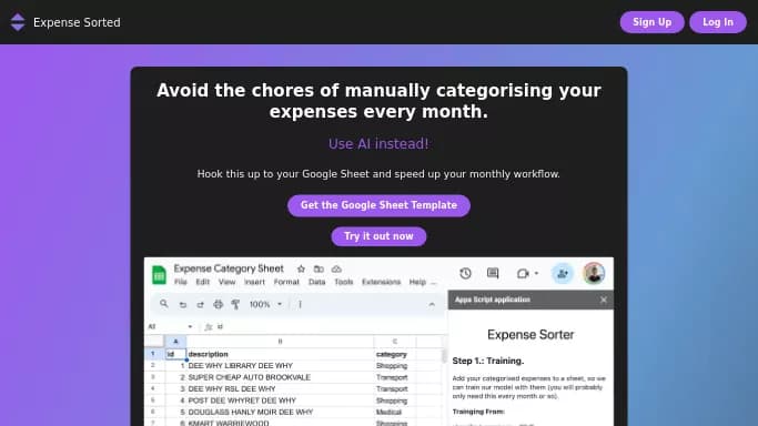 Expense Sorted — платная нейросеть   для таблиц и PDF. 