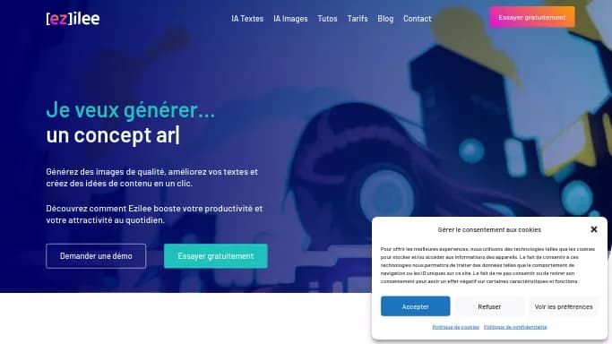 Ezilee — платная нейросеть   для создания изображений,  для написания текста. Бесплатная версия с ограниченным функционалом, есть платные тарифы.