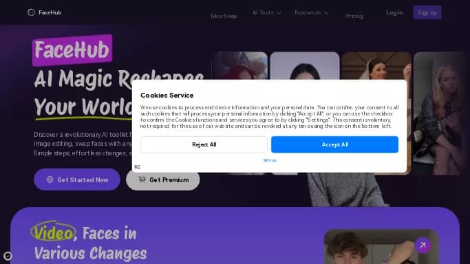 FaceMod — платная нейросеть   для редактирования изображений,  для редактирования видео,  для создания изображений. Бесплатная версия с ограниченным функционалом, есть платные тарифы.