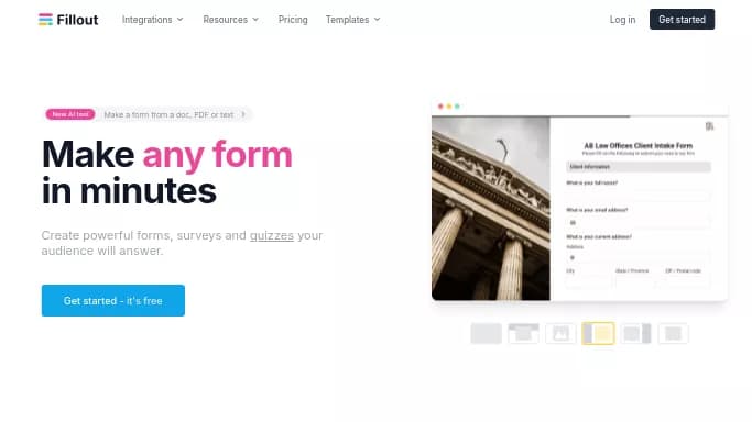 Fillout AI — бесплатная нейросеть   для помощи в образовании,  для таблиц и PDF,  для повышения продуктивности. 