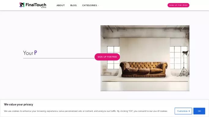 Final Touch — бесплатная нейросеть   для редактирования изображений,  для маркетинга,  для дизайна. 