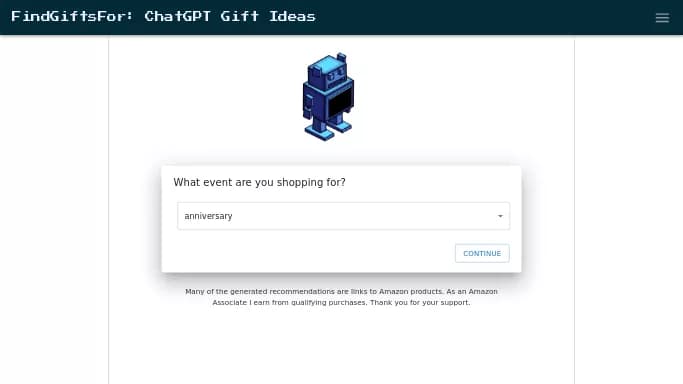 FindGiftsFor — бесплатная нейросеть   для повышения продуктивности, для помощи в автоматизации. 