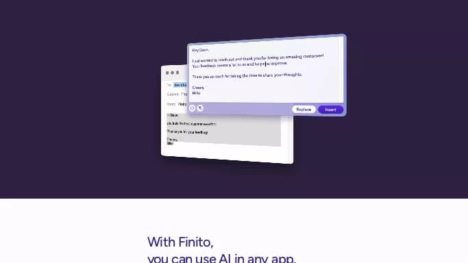 Finito AI — бесплатная нейросеть   для написания текста. 