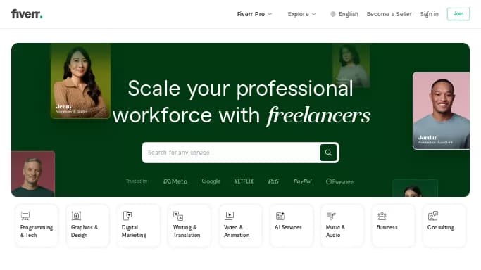 AI Services by Fiverr — платная нейросеть  — полезные ИИ,  для повышения продуктивности. Бесплатная версия с ограниченным функционалом, есть платные тарифы.