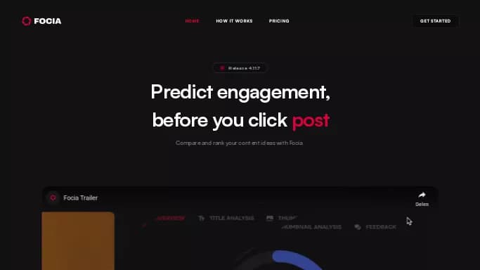 Focia — бесплатная нейросеть   для SMM. Бесплатная версия с ограниченным функционалом, есть платные тарифы.