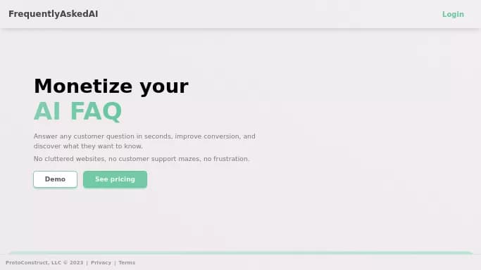 FrequentlyAskedAI — платная нейросеть   для маркетинга,  для дизайна. Бесплатная версия с ограниченным функционалом, есть платные тарифы.