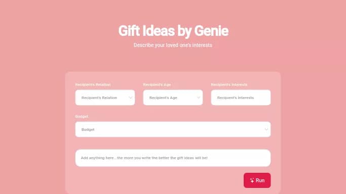 Gifts Genie — бесплатная нейросеть   для повышения продуктивности. 