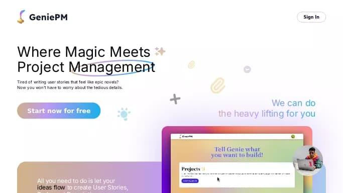 GeniePM — бесплатная нейросеть   для маркетинга. 