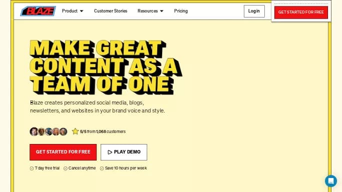 Blaze — платная нейросеть   для маркетинга,  для копирайтинга,  для SMM. 