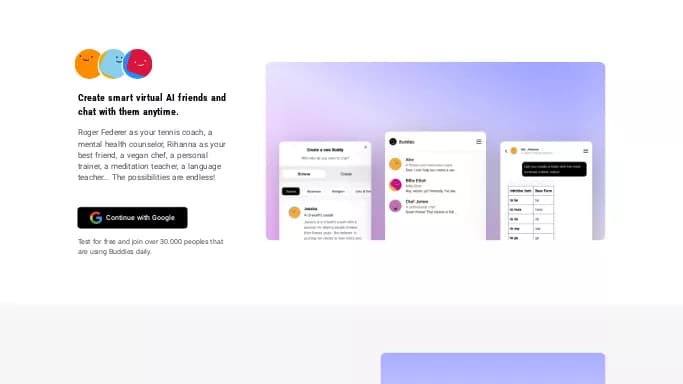 Buddies — бесплатная нейросеть   для развлечений. 