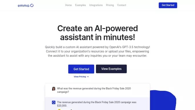 Emma AI — платная нейросеть   для маркетинга,  — чат-бот. Бесплатная версия с ограниченным функционалом, есть платные тарифы.