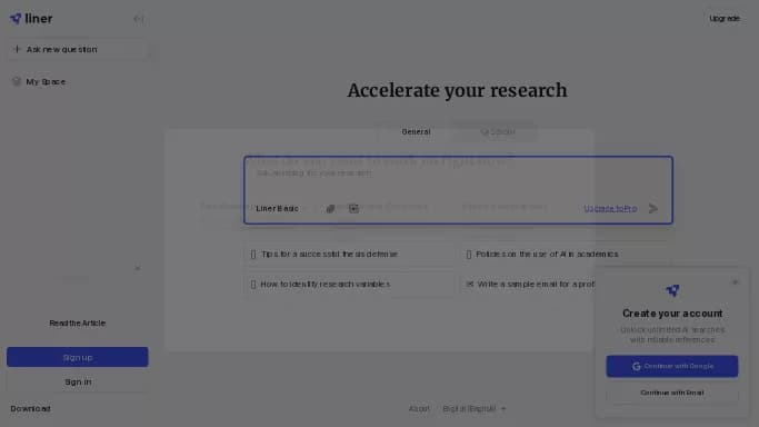 Liner AI — бесплатная нейросеть   для помощи в образовании,  для научно-исследовательской деятельности,  для поиска. 