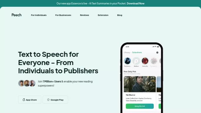 Peech AI — бесплатная нейросеть   для создания голоса. Бесплатная версия с ограниченным функционалом, есть платные тарифы.