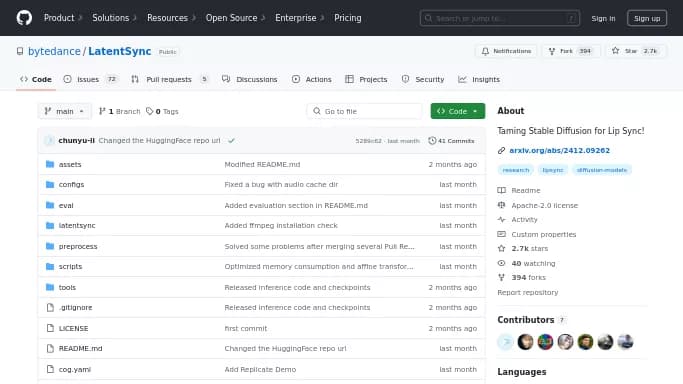 LatentSync ByteDance — бесплатная нейросеть   для редактирования аудио,  Open Source,  для редактирования видео. 