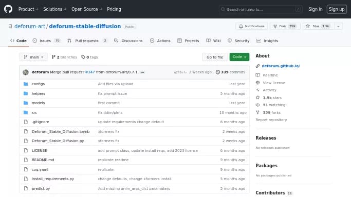 Deforum Stable Diffusion — бесплатная нейросеть   для создания изображений,  Open Source,  для создания видео. 
