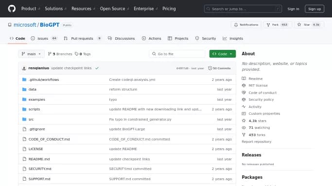 BioGPT — бесплатная нейросеть   Open Source,  для научно-исследовательской деятельности. 