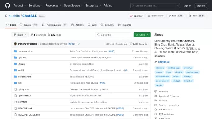 ChatALL — бесплатная нейросеть  — полезные ИИ,  — чат-бот,  Open Source, , модели LLM. 