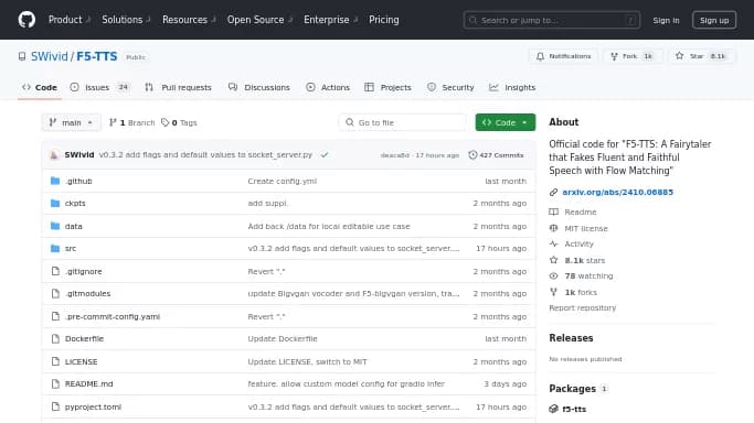 F5-TTS — бесплатная нейросеть   для разработки программного обеспечения,  Open Source,  для создания голоса. 