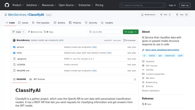 ClassifyAI — бесплатная нейросеть   для разработки программного обеспечения,  Open Source. 