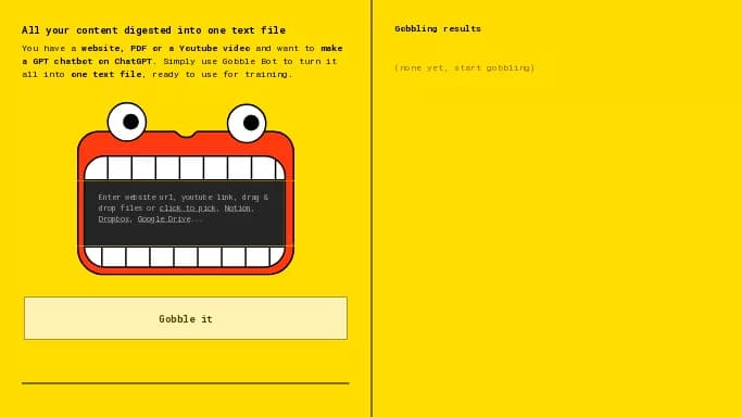 Gobble Bot — бесплатная нейросеть   для суммаризации текста,  для повышения продуктивности,  для помощи в образовании. 