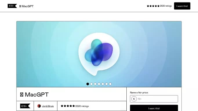 MacGPT — бесплатная нейросеть  , расширения ChatGPT,  для повышения продуктивности. 