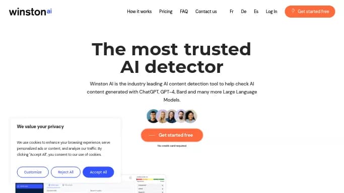 Winston AI — бесплатная нейросеть   для определения ИИ,  для копирайтинга. Бесплатная версия с ограниченным функционалом, есть платные тарифы.