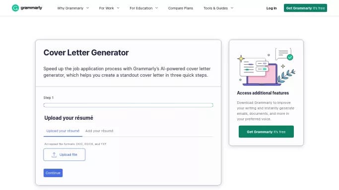 Cover Letter by Grammarly — бесплатная нейросеть   помогающие в управлении персоналом. 