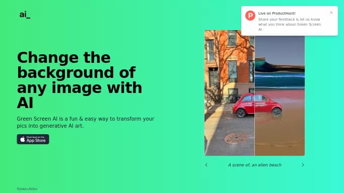 Green Screen AI — платная нейросеть   для редактирования изображений. Бесплатная версия с ограниченным функционалом, есть платные тарифы.