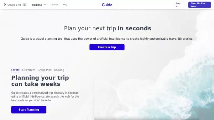 Guide — бесплатная нейросеть   для путешествий. 