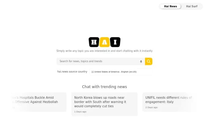 Hai News — бесплатная нейросеть   для поиска,  — чат-бот. 