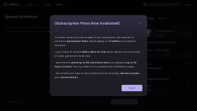 Hailuo AI Audio — бесплатная нейросеть   для создания голоса. 